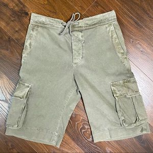 JAMES PERSE Heavy Jersey Cargo Shorts Size 1 Green